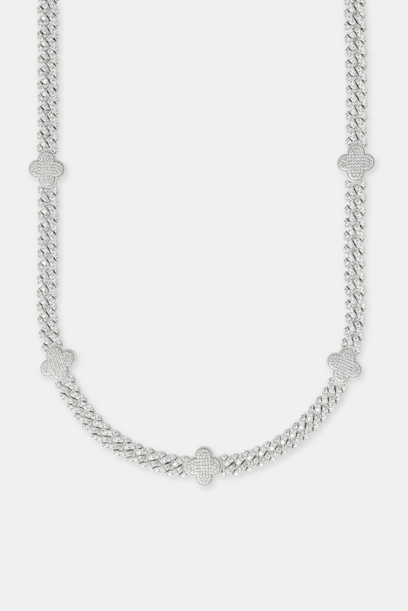 Kubanische Kette mit Eismotiv – Weiß – 8 mm